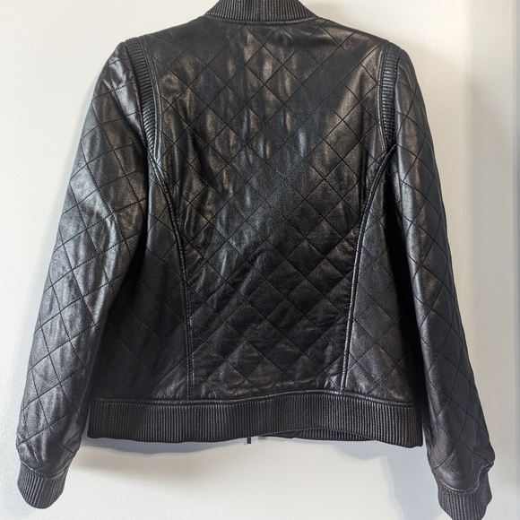 EUC Truth & Pride Quilted Leather Bomber Jacket - Picture 3 of 6
